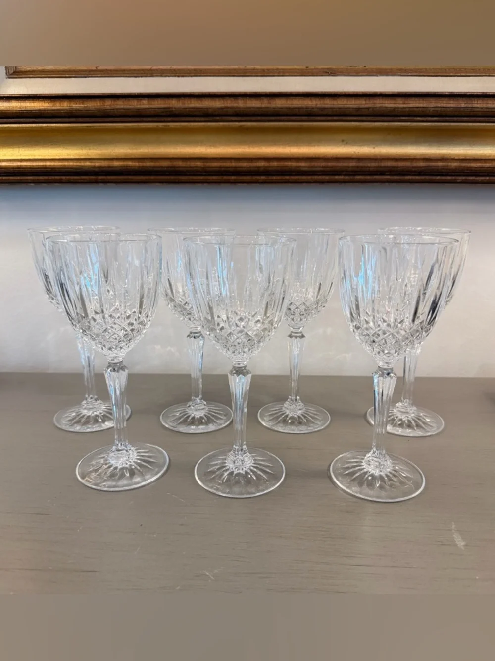Vintage Set Of 7 Cristal D'Arques Durand Longchamp Crystal Wine Glasses 6oz